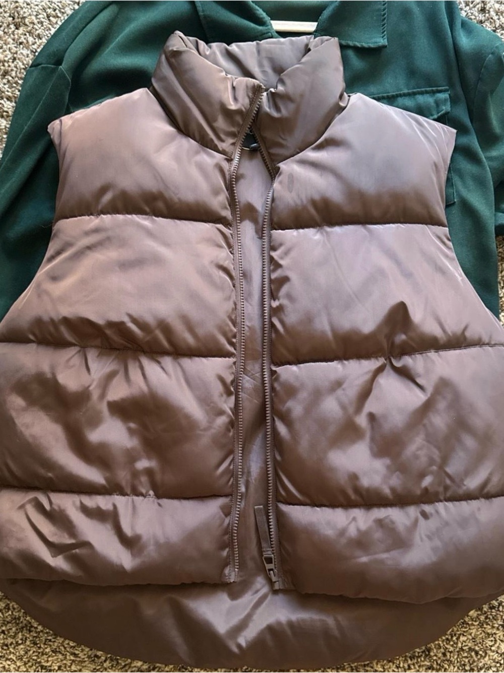 Fashion Nova Brown Quilted Puffer Vest